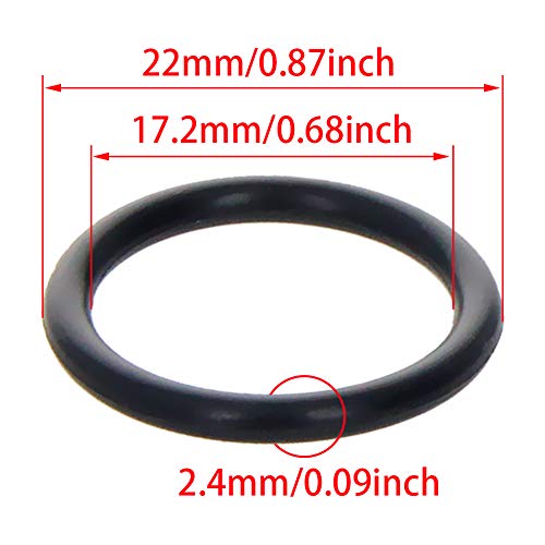 AICOSINEG 50PCS BUNA-N O-RING MERIC Nitril guma O-prstenovi 22x17.2x2.4 mm nitril gumene podloške okruglo brtvljenje O prstenasti brtva