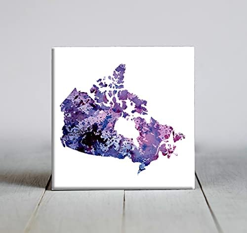 Ljubičasta apstraktna kanadska akvarelna umjetnička ukrasna pločica