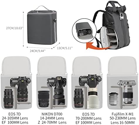 DSLR ruksak Rolltop Odjeljak za laptop Brzi pristup vodootpornoj torbi za kameru