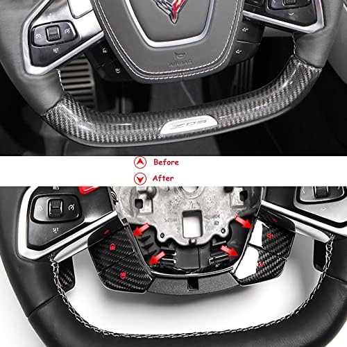 G marki Poklopac gumba za glasnoću od karbonskih vlakana za Chevrolet Corvette C8 Z06 Coupe 2020 2021 2022, 4PCS naljepnice za upravljanje