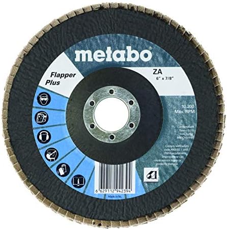 Metabo - Primjena: čelik/nehrđajući čelik - 6 flapper Plus 60 7/8 T29 stakloplastika, diskovi za preklop - Flapper Plus - Alumina za