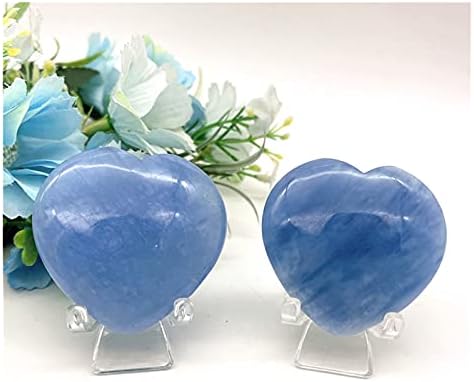 Ertiujg hUsng306 1pc prirodno plavo akvamarinski kristalni ljubavni oblik srca uzorak zacjeljivanje poliranog kamenog dragulja za ukrašavanje