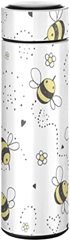 Dallanan Thermos Cup, crtani doodle slatke pčele_442 12oz vakuum šalica boca od nehrđajućeg čelika Izolirana šalica za vanjsku, bpa