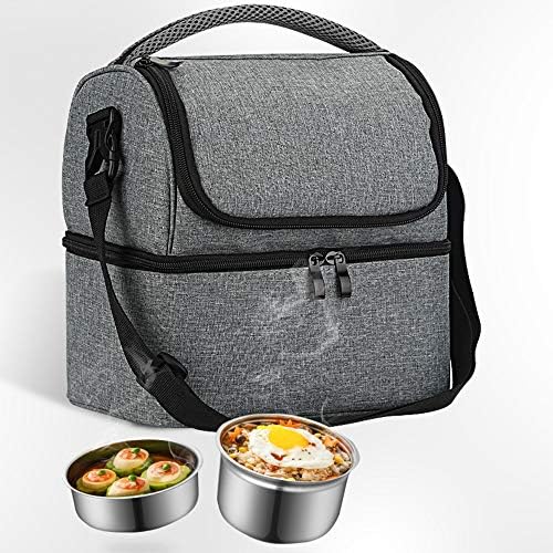 Izolirana torba za ručak za žene i muškarce, nepropusna termalna torba za hladnjak za Bento s naramenicom za posao, školu
