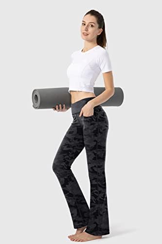 G Postupne ženske hlače s 4 džepa visoki struk Radne hlače bootcut joga hlače za žene