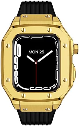 BOLSA ALLOY FATCH FATCE za Apple Watch Series 8 7 6 5 4 SE 45 mm 42 mm 44 mm luksuzni metal metal guma modifikacija od nehrđajućeg