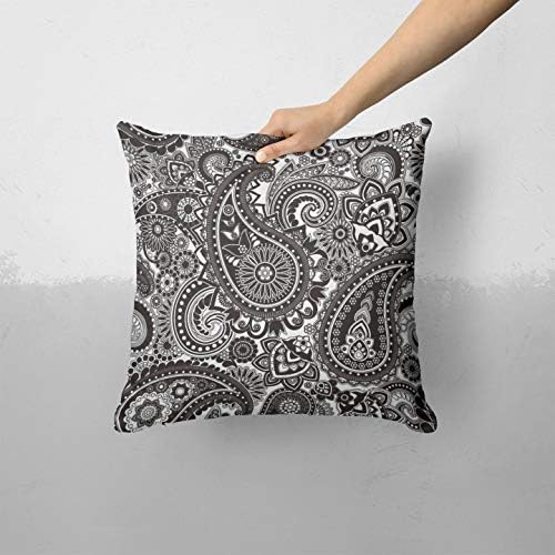 Iirov crno -bijeli Pasiley uzorak - prilagođeni ukrasni dekor za dom zatvoreni ili vanjski jastuk za bacanje jastuka za kauč, krevet
