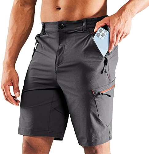 Mier muške rastezljive pješačke kratke kratke hlače brze suhe najlonske kratke kratke hlače s džepovima s patentnim zatvaračem, otporna