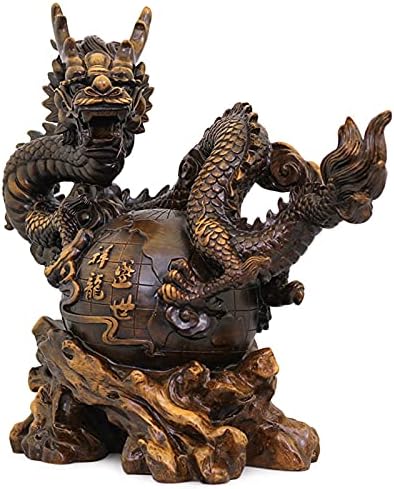 Lhmyghfdp kineski zodijak zmaj kip kolekcionarske figurice dekor stola, bogatstvo sretno poklon poklon kućni ured feng shui ukras