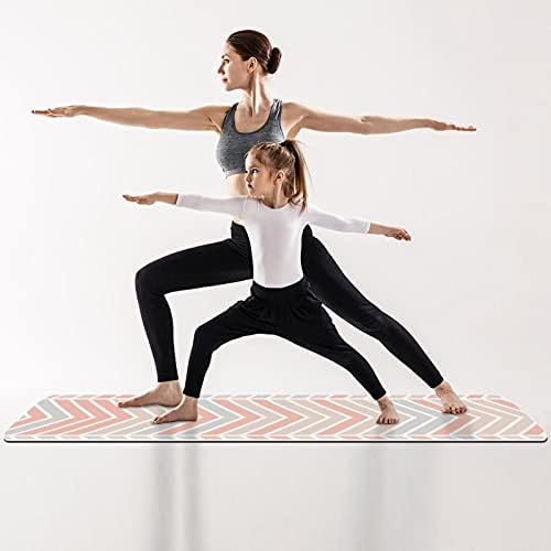1/4 debela Protuklizna prostirka za vježbanje i fitness sa šarenim trokutastim valom za jogu, pilates i podnu kondiciju