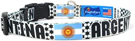 Ovratnik za pse | Nogomet | Futbol | Argentina zastava | Xtra velika, velika, srednja, mala, ekstra mala | Napravljeno u SAD -u | Poklon