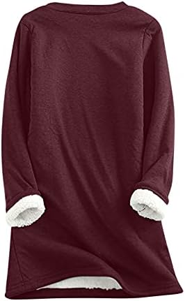 Gdjgta žene debela runa dukserica poticaj zima podstavljena baršunasta toplo rublje majice tunične košulje plus size s-5xl