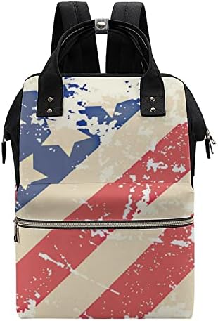 Retro američka zastava pelena s pelenom ruksak stilski majčinstvo multifunkcionalna torba multifunkcionalna vodootporna putovanja dojiranje