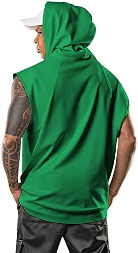 AIXDIR muški trening s kapuljačama s kapuljačom vrhovi bodybuilding mišić odsječen majicu bez rukava bez rukava
