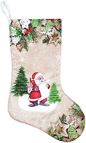 Božićne čarape Privjesak za božićne dekoracije 12 -inčni božićne čarape Poklon vrećica Unlorit Božićni vijenac 100ft