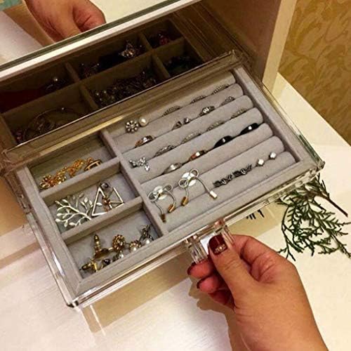 Siva plastična kutija za pohranu, jednostavan stil skladištenja ladice, ogrlica, naušnice i organizator prstena