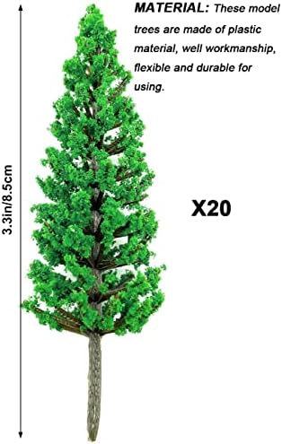 20 komada Mješoviti model stabala, 3,54 inčni model vlaka Arhitektura Scečana stabla Lažna stabla za DIY zanate, građevinske modele,