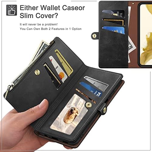 XcaseBar za Samsung Galaxy A13 5G torbica-novčanik na munje 【Zaključavanje RFID】 Nositelj kreditne kartice, flip-imenik-folio torbica