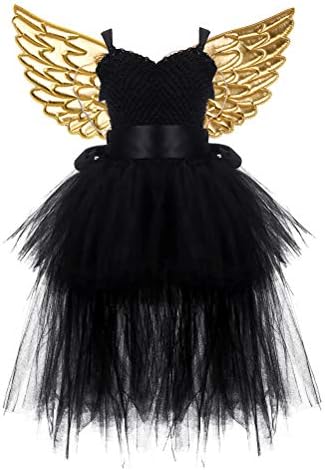 PretyZoom 1 Set Halloween Tutu odijelo odijelo Fairy Golden Wing Mesh Outu haljina Set Set suknja bez rukava Set za djevojke Halloween