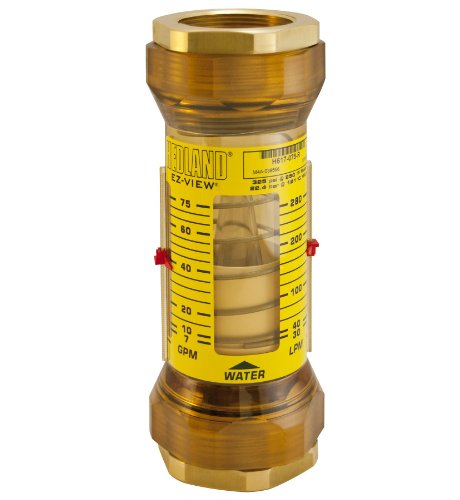 Hedland H617-025-R EZ-View meter protoka, polifenilsulfone, za upotrebu s vodom, 10,0 do 95,0 LPM raspon protoka, 2 npt ženka