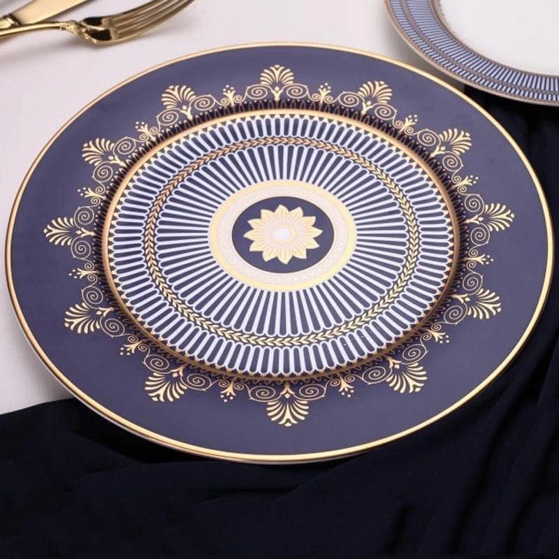 Xiulaiq europski plavi pribor za stolove set Western tanjura za večeru set keramički odrezak ravne ploče