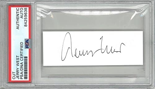 Jerry West potpisan izrezani potpis PSA DNA 84259638 HOF Top 50 legenda Laker - Autografirane NBA fotografije