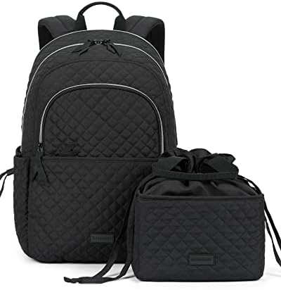 Bagsmart Putni ruksak s vrećicom za ručak, prešitana radna torba s knjigama odgovara 15,6 inčnim prijenosnim računalom, ruksak za ručak
