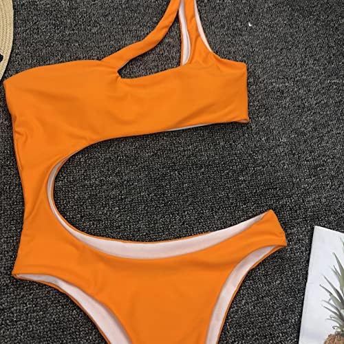 MNBCCXC Žene s jednim ramenom izrez s visokim strukom bikini set crisscross 2 komada kupaći kostim za kupaći kostim Galaxy suknje za