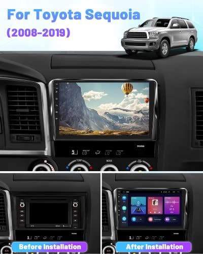 Auto stereo Hikity s 10,1-inčni zaslon osjetljiv na dodir za Toyota Tundra 2007-2013 /Sequoia2008-2019, 2 GB + 32 GB autoradio Android