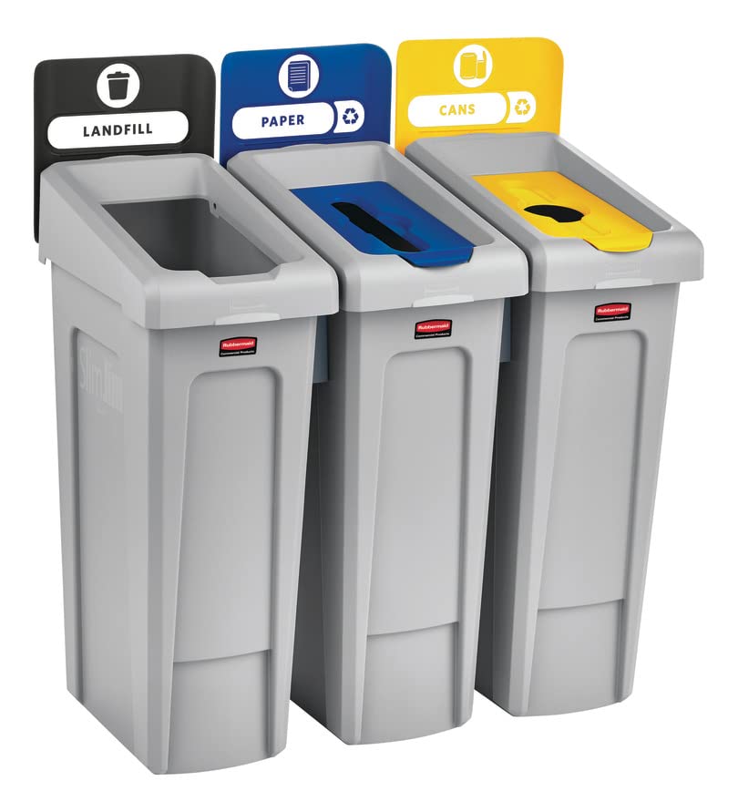 RubberMaid komercijalni proizvodi Slim Jim Recikling stanica za kompost 1-toam kompost/CAN/KIT/STANICA, 23 GAL, za učionice/urede/stražnji