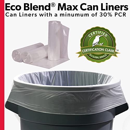 Eco-BLEND MAX 32 GALLON CAN LINER by Heritage Bag Co. 34 X44 1.5mil Clear. Napravljeno s 30% PCR -a