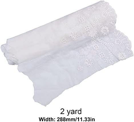 Gorgecraft 2 jarda čipkasta koluta bijela pamučna čipkasta tkanina tkanina 11.33 široka za ukrasni rub za rubove za haljinu stolnjak