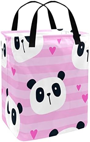 Slatka panda s printom srca sklopiva košara za rublje vodootporne košare za rublje od 60 l košara za pranje odjeće igračke za pohranu