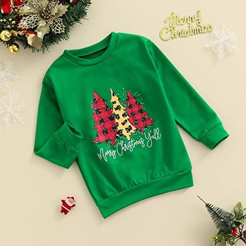 Maličja dječaka dječaka Djevojčica Božićna dukvica Djeca s dugim rukavima Santa Pismo slova košulja pulover majica
