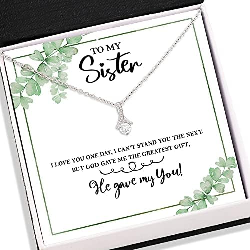 Nakit za poruke, ručno izrađena ogrlica - Ogrlica za sestrinu - Moju sestrinsku karticu poruke - primamljiva kozmetička ogrlica - Personalizirani