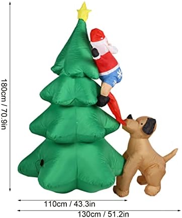Božićno drvce na napuhavanje asixxsix -a, ugriz za pse stare muževe božićno drvce na napuhavanje Djeda Mraza s LED svjetlom, stablo