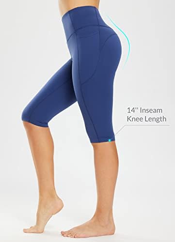 BALEAF Ženski znoj dužine koljena Capri gamašca joga vježbanje za vježbanje za ležerno ljeto sa džepovima