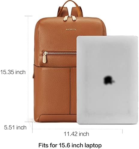 BOStanten kožni ruksak za laptop za žene 15,6 inčni računalna torba s fakultetskom torba za rame casual daypack putnička torba