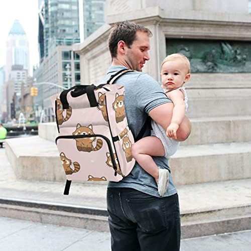 Runbear Slatka crvena panda pelena za pelene ruksak Baby Boy Boy Pelena vrećica ruksaka na ramenu vreća za torba s izoliranim džepovima