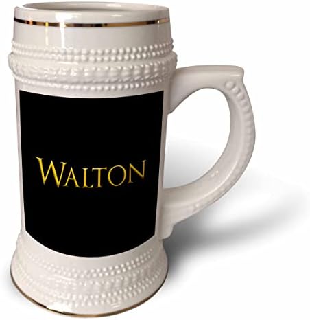 3Drose Walton Popularno ime dječaka u Americi. Žuta na crnoj boji. - 22oz Stein šalica