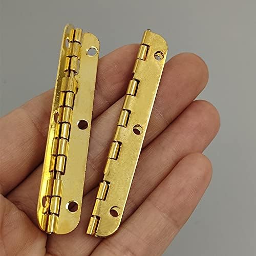 Gretd 2pcs Zlatni metal šarke mini dugački zlatni šarke opreme za namještaj hardver ormarić kutija nakit drveni kućište antikne vintage