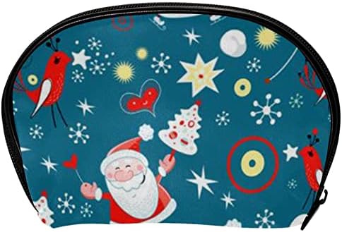 Kozmetičke torbe za žene, torbice za torbice šminke organizator za skladištenje torbe za šminkanje djevojke, crtani božićni Djed Mraz