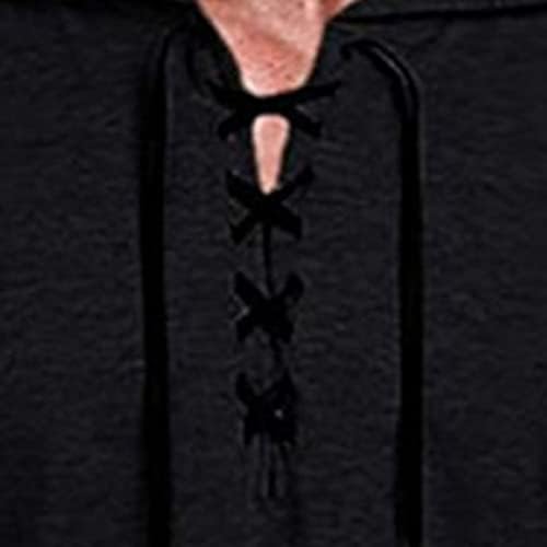 Muški pamučni spremnik gornje košulje ležerne čipke bez rukava up, plaže tunika plus majice s kapuljačom od kapuljača