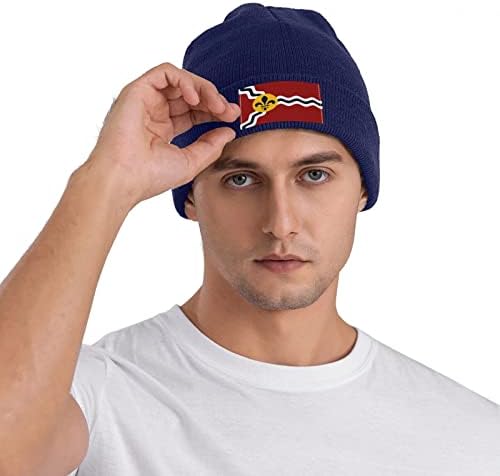 Pooedso zastava iz St. Louis Missouri Beanie Hat za muškarce Žene pletene lubanje kapice meke akrilne zimske šešire