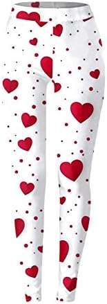 Dan žena Valentinova, tajice visokog struka, dizanje stražnjice joge hlače Srce tiskano mekane rastezljive sportske tajice za žene