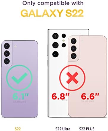 GViewin za Samsung Galaxy S22 futrola sa zaštitnikom zaslona+zaštitnik objektiva kamere, cvjetni vitki čisti šok tvrdo PC+soft TPU