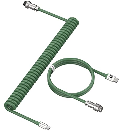 Lexonelec kabel za namotanu tipkovnicu, 2,0m USB-C do USB-A TPU mehanički kabel za tipkovnicu, odvojivi metalni zrakoplov s dvostrukim
