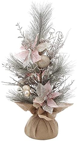 Kurt S. Adler 24-inčni ružičasta poinsetta i zlatno ukrašavanje božićno drvce, multi