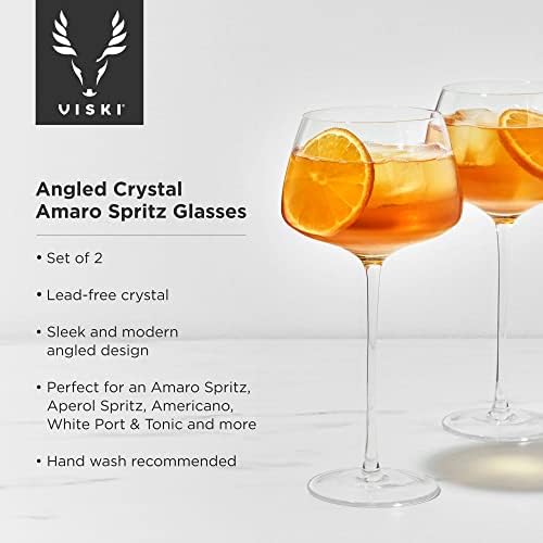 Spritz Naočale Set & Kutna noga 2 kristalno čiste čaše za koktele Premium poklon set za piće-16 oz