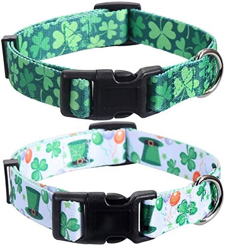 2 pakiranja St.Patrick's Day Dog Collar Podesivi Medij od četiri listova djeteline